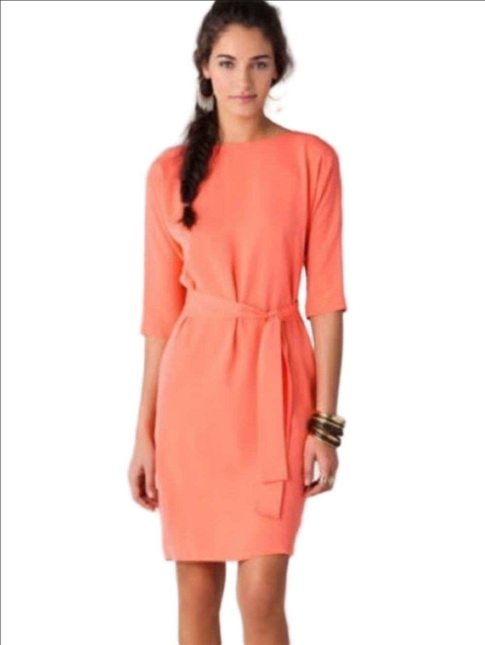 DIANE VON FURSTENBERG Maja Two Coral silk Sheath Dress
